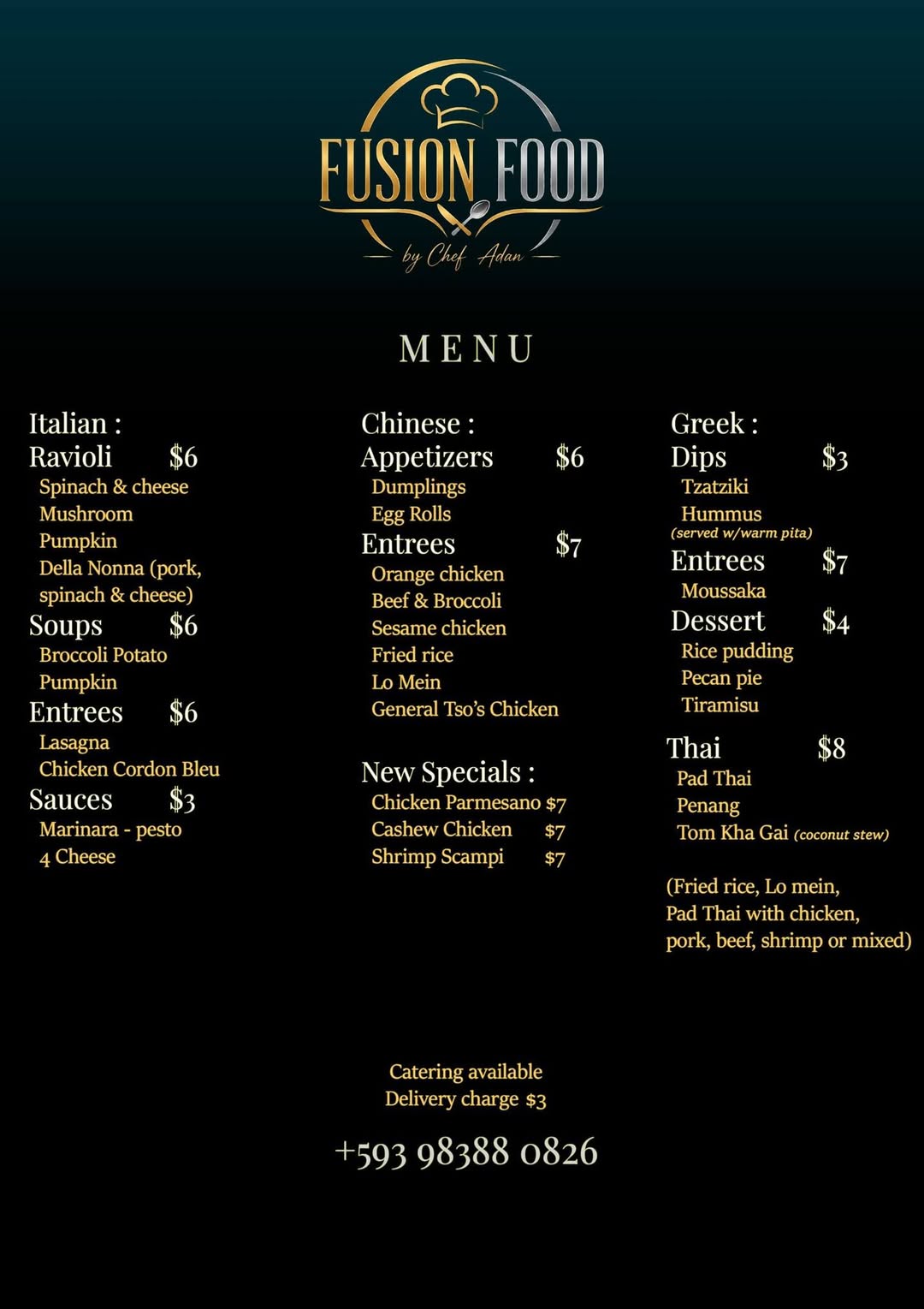 Entrega de comida: Fusion Food Specials